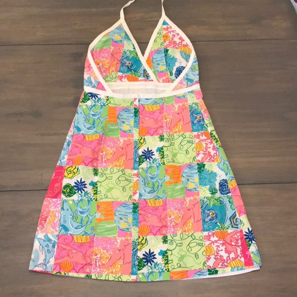 Vintage Lilly Pulitzer Patchwork Halter Dress - image 2